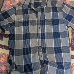 Great Northwest Clothing Company Blue and Gray Checkered Shirt